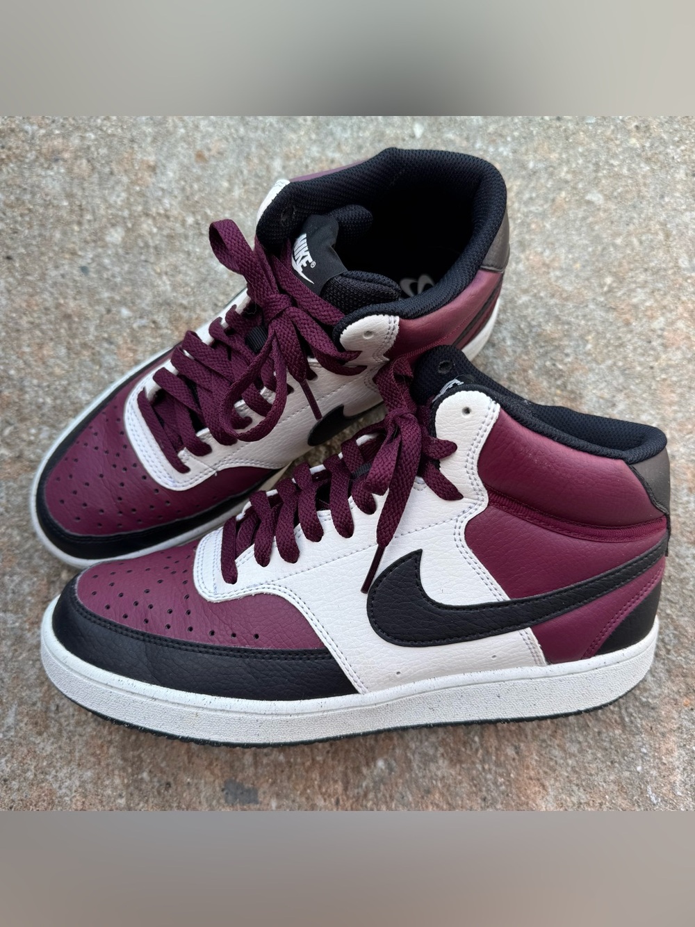 Nike Court Vision Mid Beetroot Shoes Men’s 7.5 Leather DN3577-600 Casual Active - Picture 4 of 9